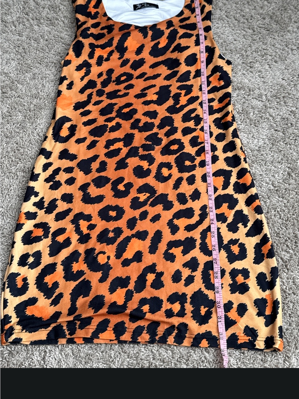 Leopard Print Orange Bodycon Skirt - Womens